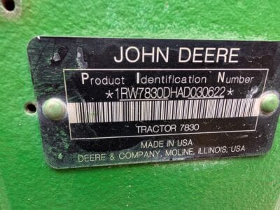 2010 John Deere 7830 Tractor