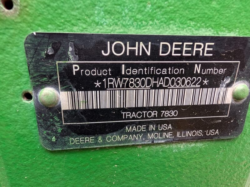 2010 John Deere 7830 Tractor